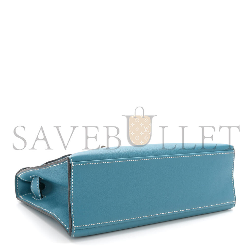 H**mes swift kelly pochette clutch blue jean (22*14*7cm)